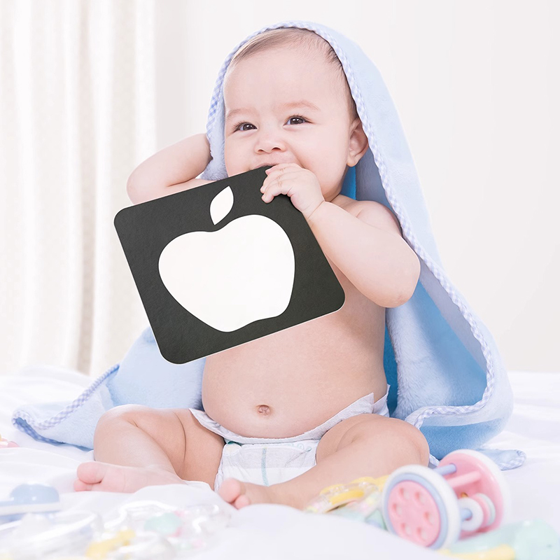黑白卡片早教卡婴儿新生儿的激发卡0-24个月宝宝追视彩色玩具训练 - 图2
