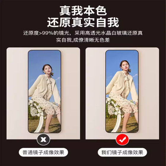 Simple glass full body fitting mirror