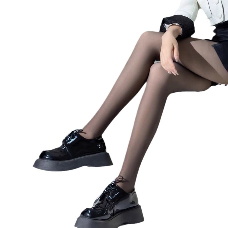 打底裤透肤春秋冬季加绒光腿神器连裤外穿提臀踩脚收腹黑丝高弹