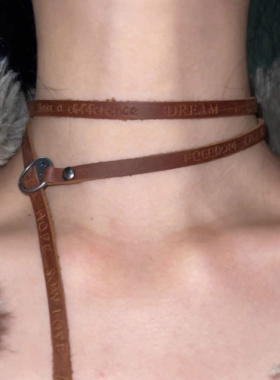 流浪废土小众复古choker项圈女波西米亚风项链配饰2025新款皮绳