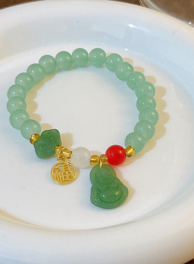 蝴蝶仿猫眼石手链ins小众设计月光白石手串送女友闺蜜情侣饰品潮