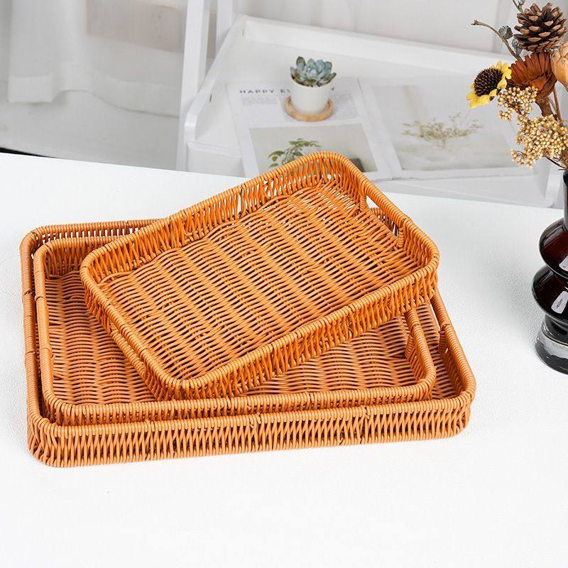 仿藤面包小吃篮子藤编水果篮客厅用瓜子花生糖果盘编织火锅蔬菜筐,淘宝优惠券,粉丝福利购,淘宝优惠卷