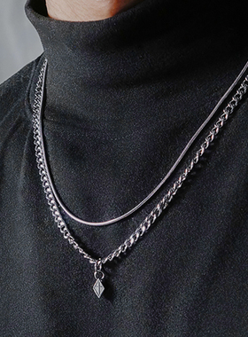 KEEOOK原创双层菱形情侣锁骨链