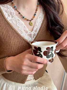 波西米亚度假民族风项链轻奢小众设计高级感精致百搭毛衣链女花朵