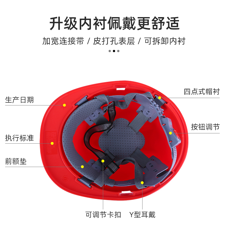 安全帽工地国标男施工防护头盔工程定制男夏劳保白色透气加厚生产 - 图0