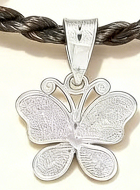 足银999新中式掐丝花朵蝴蝶耳钉