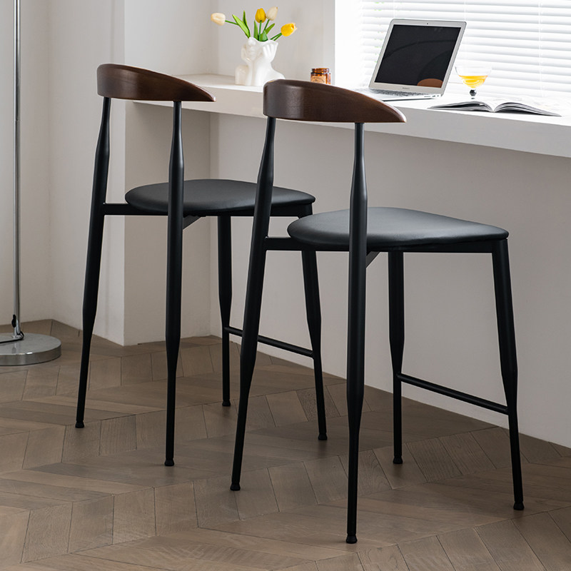 吧台椅子现代简约实木吧椅吧凳家用工业风酒吧创意金属高脚凳中古,淘宝优惠券,粉丝福利购,淘宝优惠卷