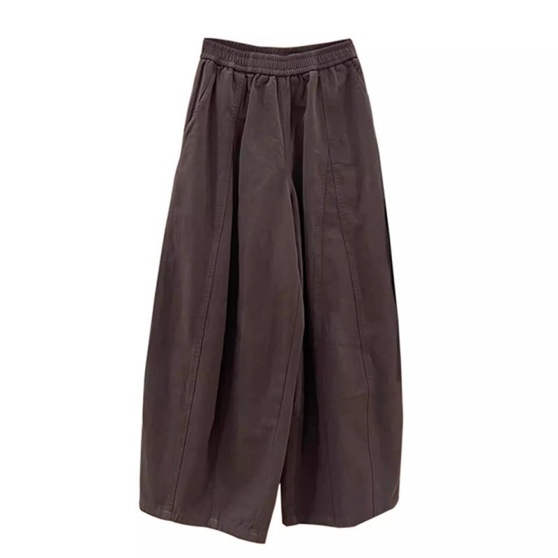 日系九分阔腿气球裤子宽松胖mm遮胯粗慵懒风显瘦休闲裤深灰色日式,淘宝优惠券,粉丝福利购,淘宝优惠卷