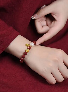 朱砂手串招财纳福转运珠男女款