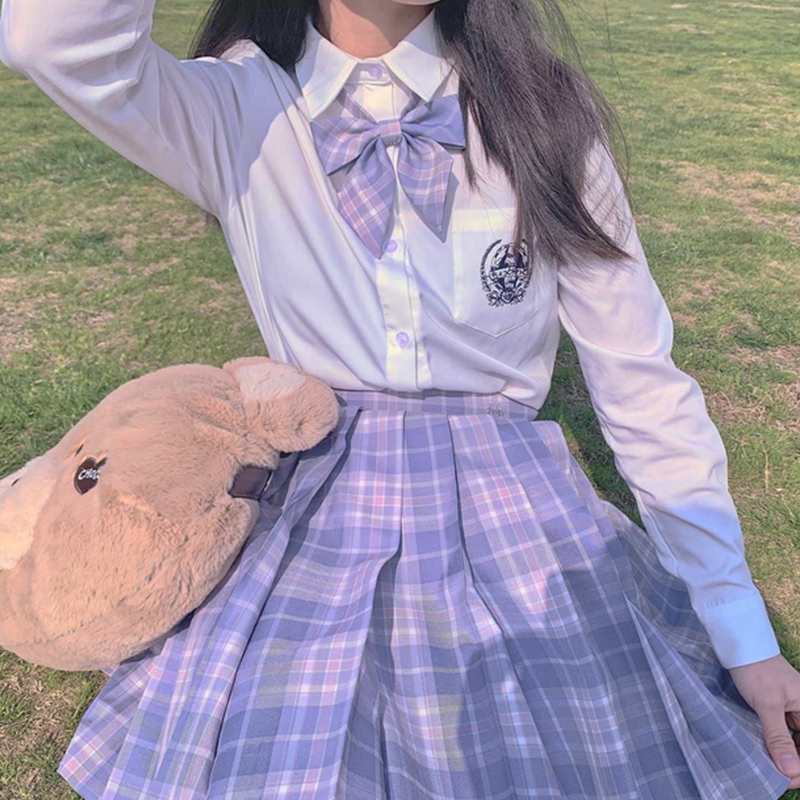 jk制服裙原创百褶裙女春夏日系学院风少女格子短裙高腰显瘦半身裙