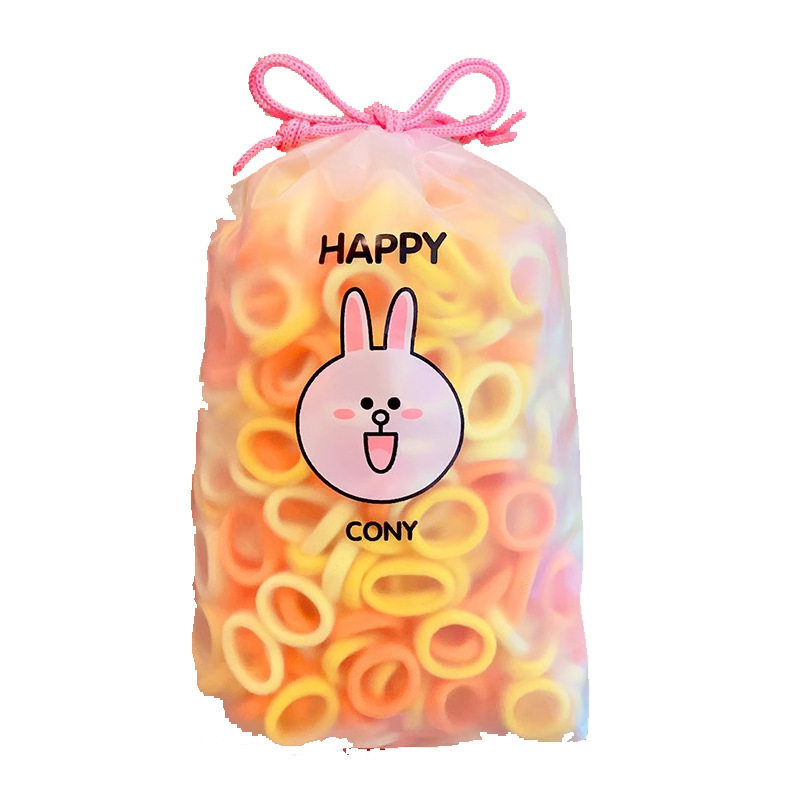 小免子发圈儿童橡皮筋糖果色宝宝毛巾圈不伤发弹性好皮筋