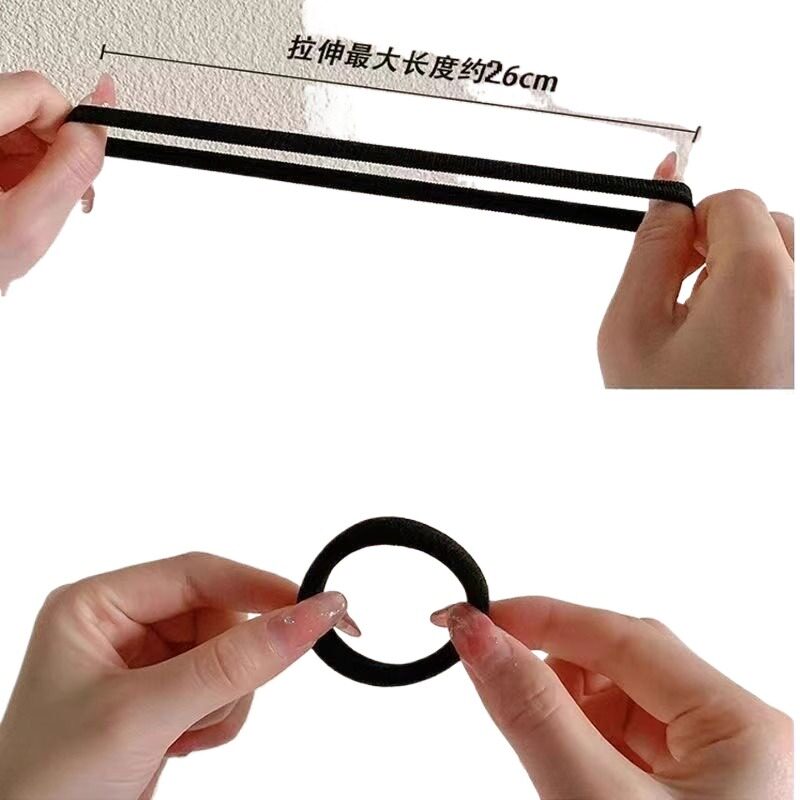 发圈无痕头绳不伤发扎头发绑头发高弹力耐用皮筋黑皮彩色绳头饰品