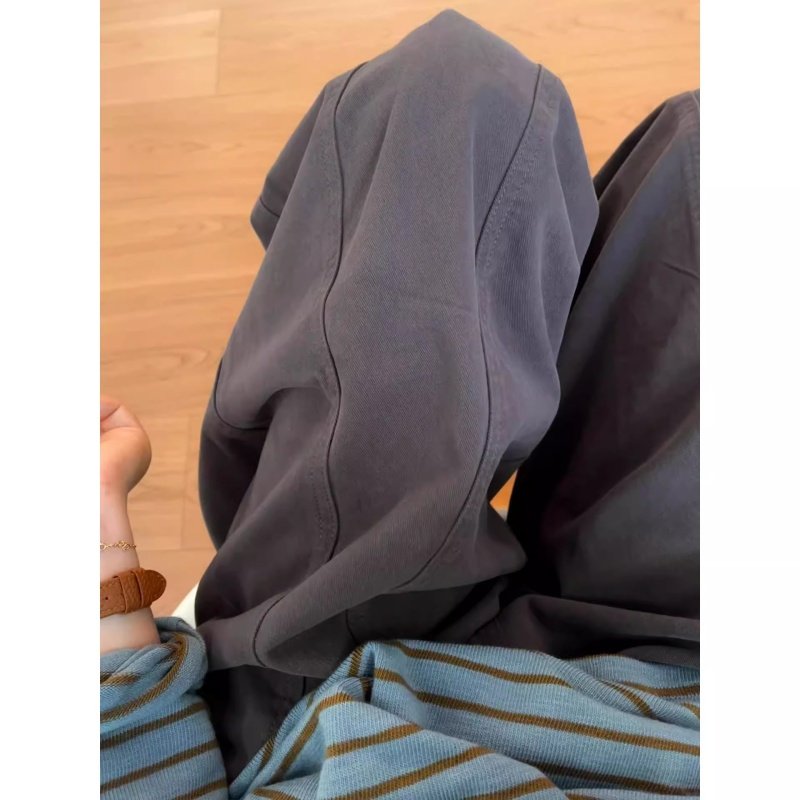 日系九分阔腿气球裤子宽松胖mm遮胯粗慵懒风显瘦休闲裤深灰色日式,淘宝优惠券,粉丝福利购,淘宝优惠卷