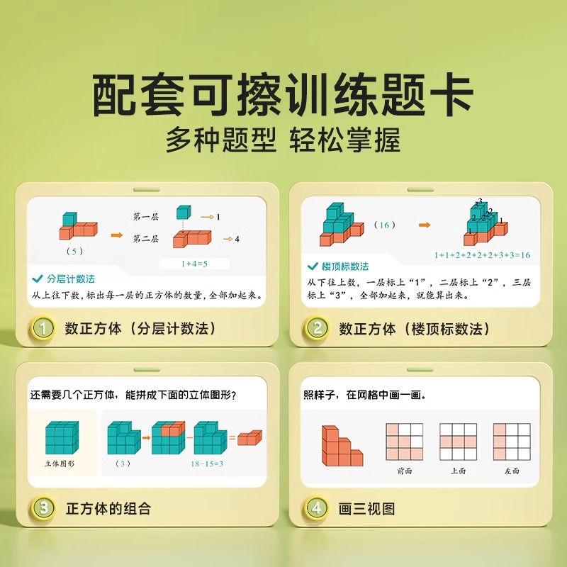 时光学磁性正方体教具立体图形几何体模型小学一到六年级数学小方块儿童观察积木立方体六面磁吸长方体学具 - 图2