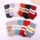 Winter fashionable five-finger thickened warm knitted gloves (random color, 1 pair)