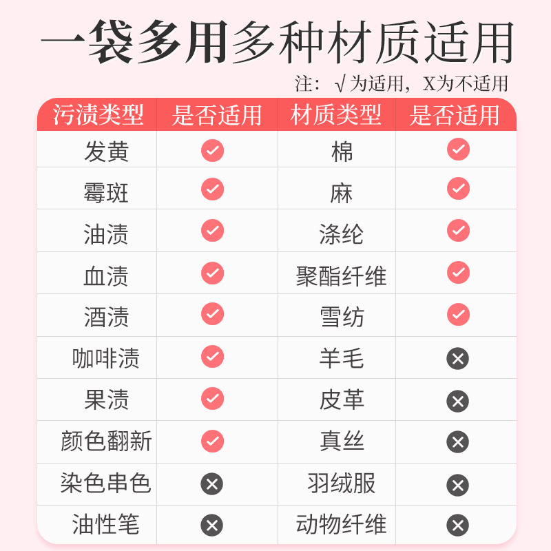 爆炸盐去污渍强婴幼儿白色衣物通用彩漂粉去渍黄增白漂白剂非神器