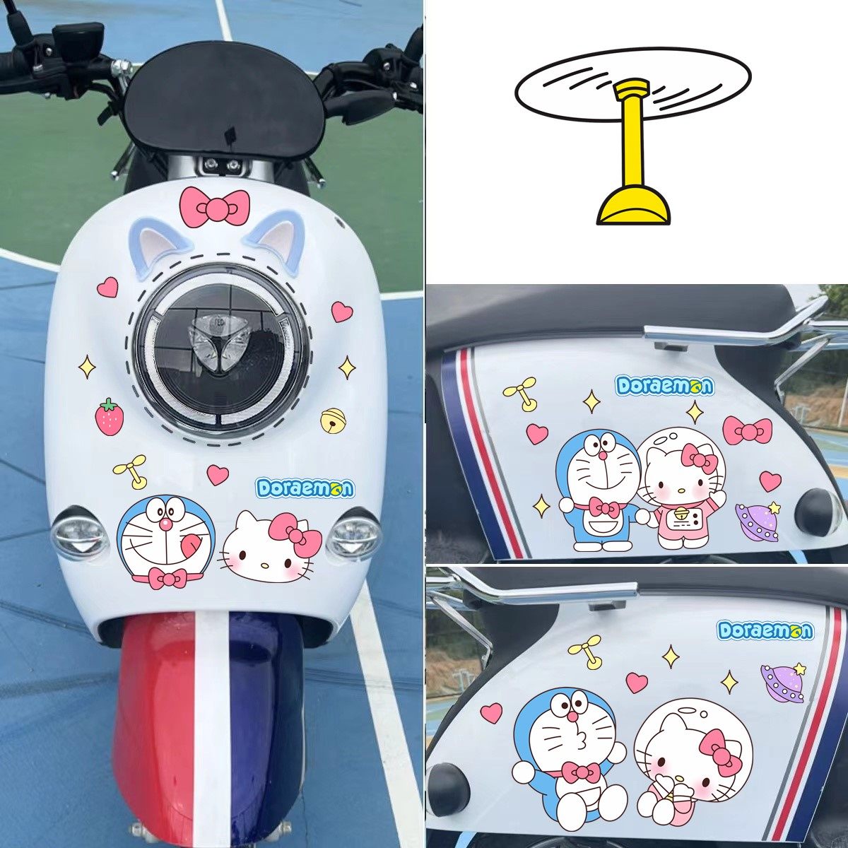 哆啦a梦车贴纸可爱卡通装饰爱玛雅迪电动车叮当猫划痕遮挡防水贴,淘宝优惠券,粉丝福利购,淘宝优惠卷