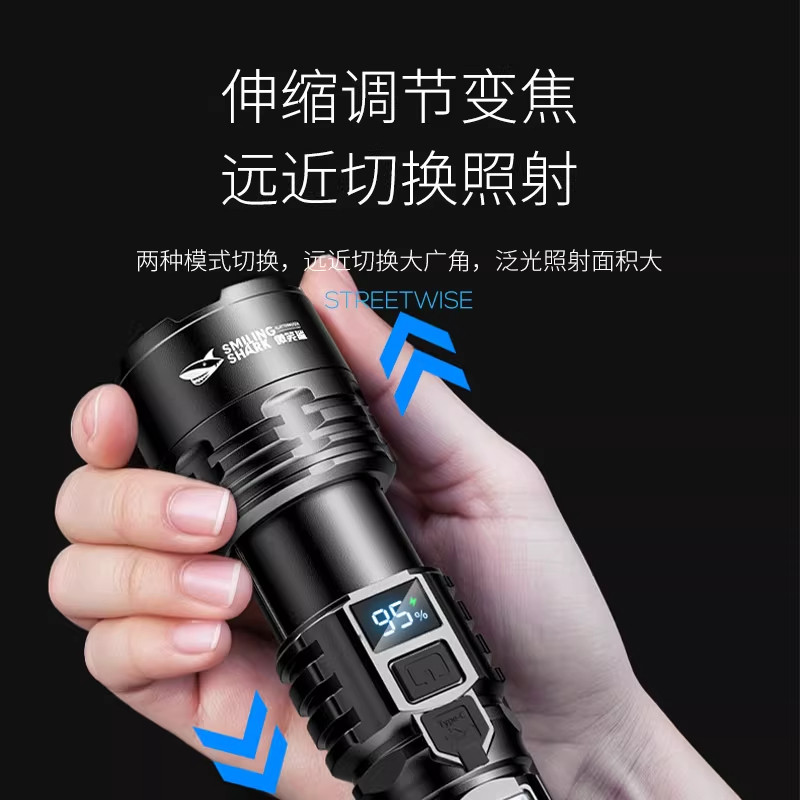 多功能激光强光手电筒充电超亮迷你小型便携式远射户外家用照明灯 多功能激光强光手电筒充电超亮迷你小型便携式远射户外家用照明灯