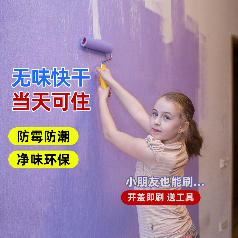 乳胶漆室内家用墙涂料白色内墙漆彩色墙面漆刷墙漆补墙漆修补墙面-图0