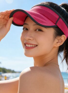 时尚防晒运动帽海边必备马拉松跑步运动帽遮阳吸汗男女通用空顶帽