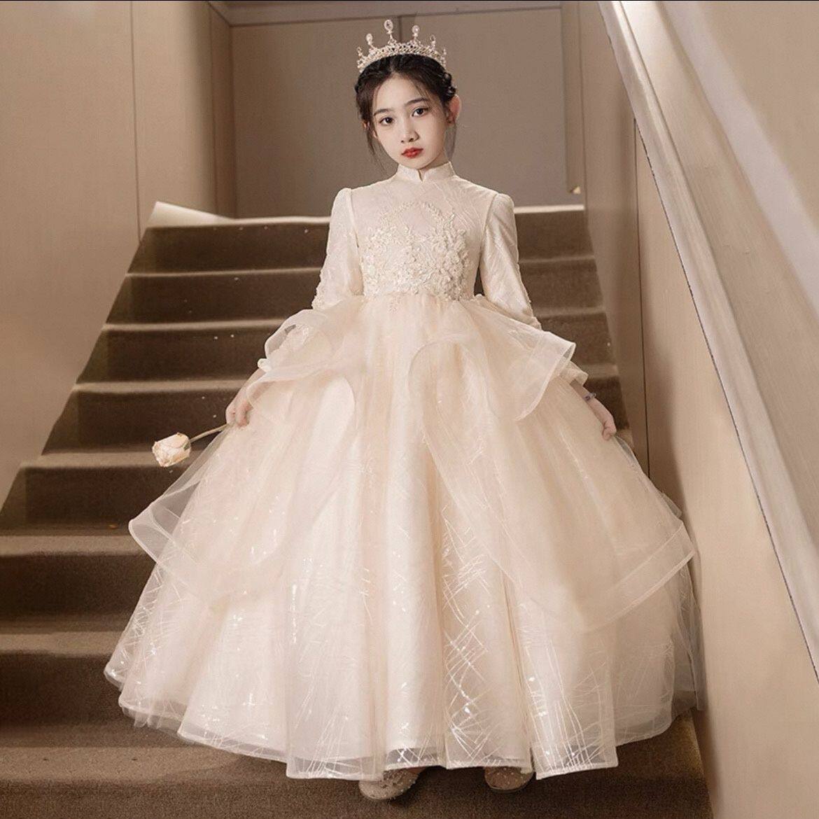 女童生日礼服轻奢高端婚纱公主裙儿童花童女孩主持人钢琴小众12,淘宝优惠券,粉丝福利购,淘宝优惠卷