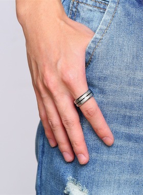 men rings食指戒指8mm开瓶钨钢跨境戒指潮男指环首饰批发 TCR-039
