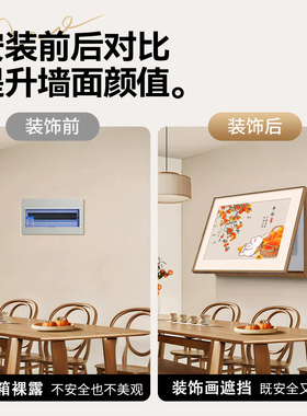 金玉满堂餐厅电表箱装饰画中式配电箱弱电箱遮挡挂画电闸开关遮丑