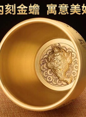 黄铜聚摆宝件盆百福铜缸实心家居客厅店铺开业送礼乔迁办公正品摆