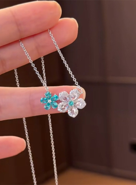 小众清新花朵时尚高级感项链饰品