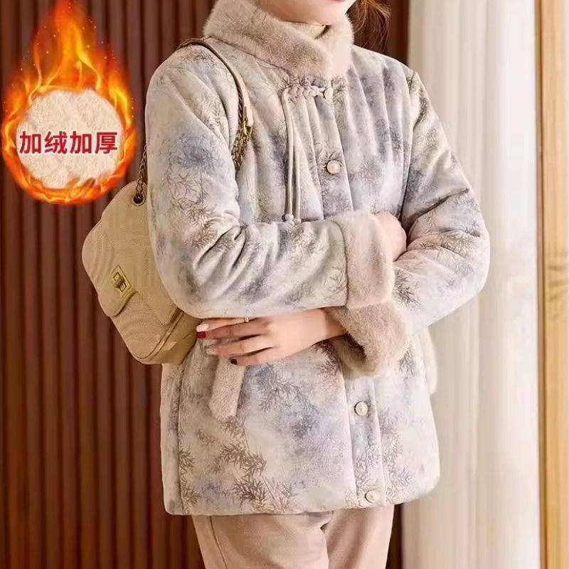 中年妈妈冬装加绒加厚棉服大码棉衣中老年女秋冬国风唐装棉袄外套,淘宝优惠券,粉丝福利购,淘宝优惠卷