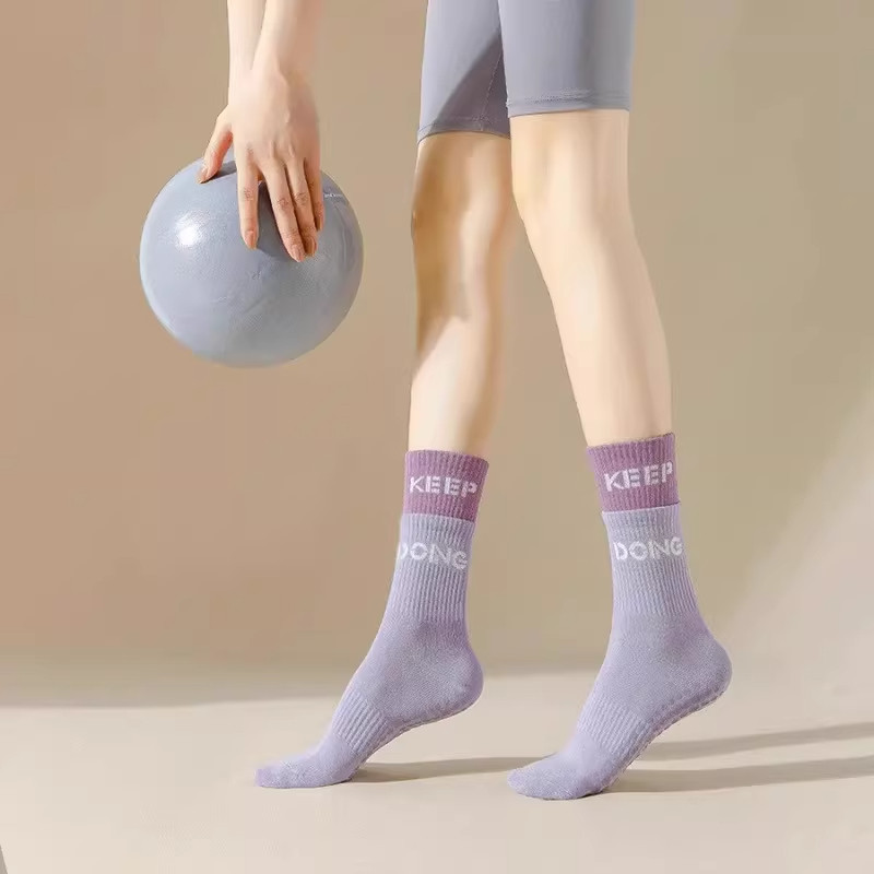 瑜伽袜女长筒配鲨鱼裤健身运动袜加厚中筒双层假两件跳绳跳舞袜子,淘宝优惠券,粉丝福利购,淘宝优惠卷
