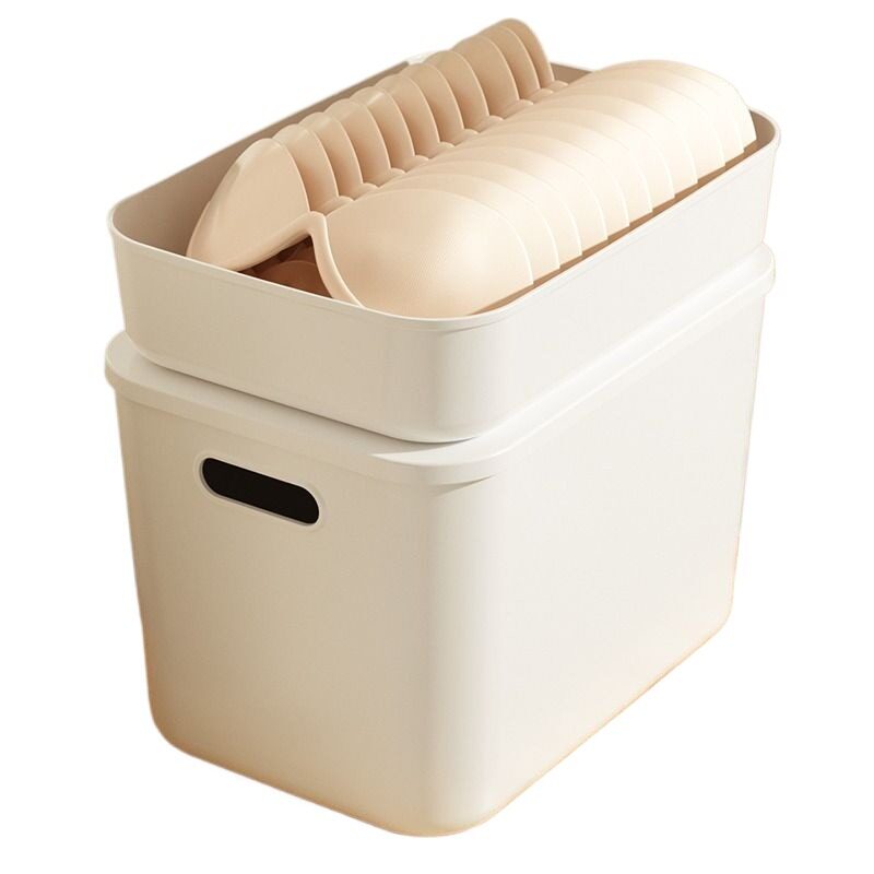 收纳盒桌面带盖塑料杂物盒子家用办公室长方形收纳筐储物盒整理箱