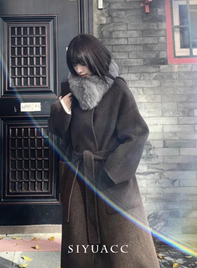气质灰色仿狐狸毛毛绒围巾女冬季保暖加厚毛领围脖高级感披肩磁吸
