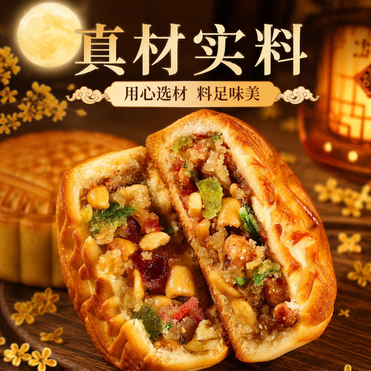胖正宗老式五仁月饼东来官方旗舰店广式糕点手工中秋月饼2025新款
