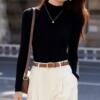 Casual square gold buckle ins red belt simple fashion versatile pin buckle women's belt thin jeans belt