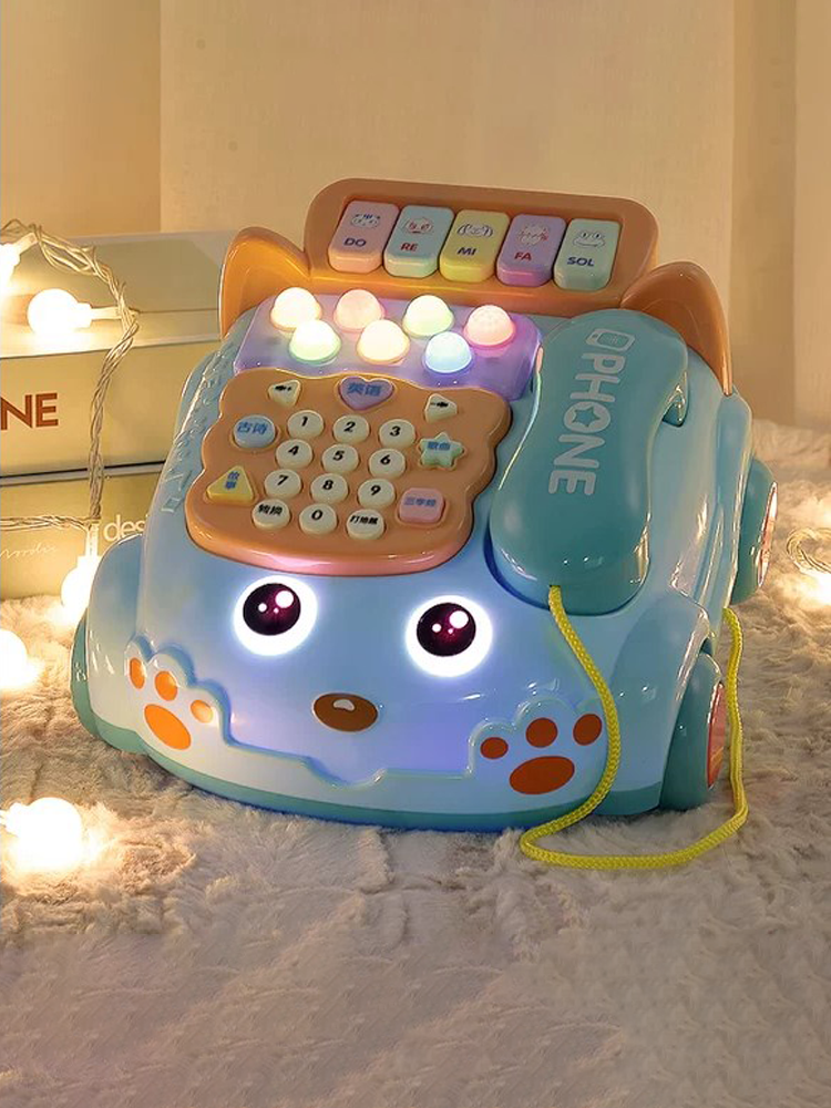婴儿童玩具仿真电话机座机幼男宝宝音乐手机益智早教1一2岁小礼物 - 图0