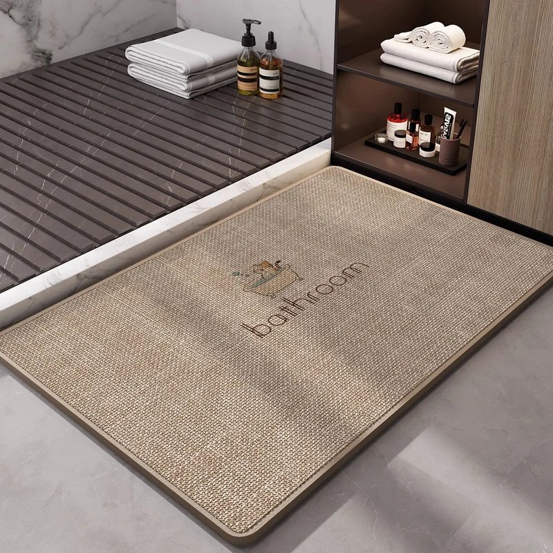 Bathroom linen floor mat woven water-absorbent and quick-drying bathroom toilet door special non-slip foot carpet