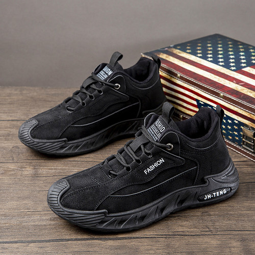 大码男鞋4648工装鞋男秋冬季新款运动休闲鞋加绒保暖棉鞋轻便舒适 - 图1