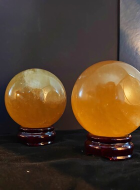 天然黄水晶黄冰洲球招财玄关化解
