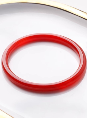 天然红玛瑙手镯轻奢南红精致小众本命年玉髓手镯女送妈妈高级感