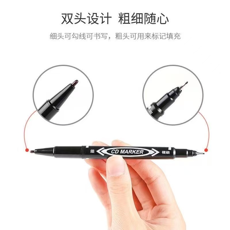 5支勾线笔小双头黑色记号 - 图2