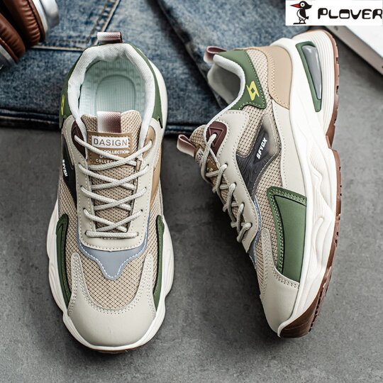 啄木鸟鞋子男鞋新款网面男士运动男潮流百搭厚底防滑休闲老爹鞋