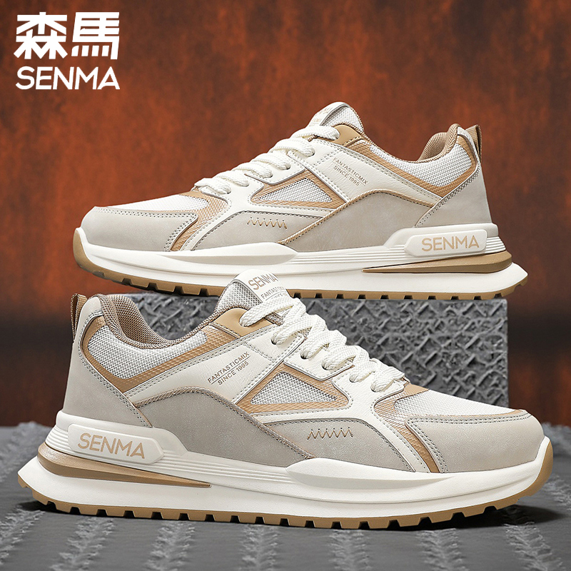森马运动鞋男款2025新款学生网面透气百搭小白鞋软底轻便跑步鞋子 - 图3