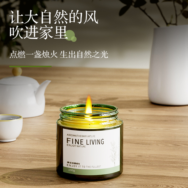 桂花香薰蜡烛室内家用卧室持久茶香小众高级助眠女生房间熏香留香