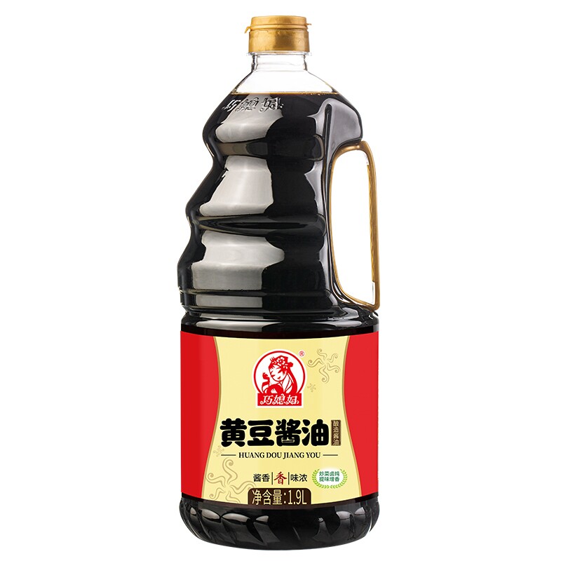 巧媳妇黄豆酱油1.9L酿造生抽卤炖佐餐家用调料大桶料酒食用炒菜