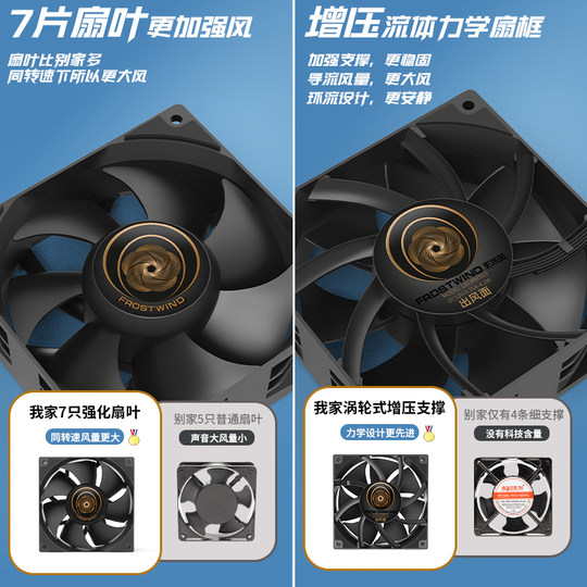 交流220V轴流风机电箱机柜工业高速大风量静音12cm散热风扇12038