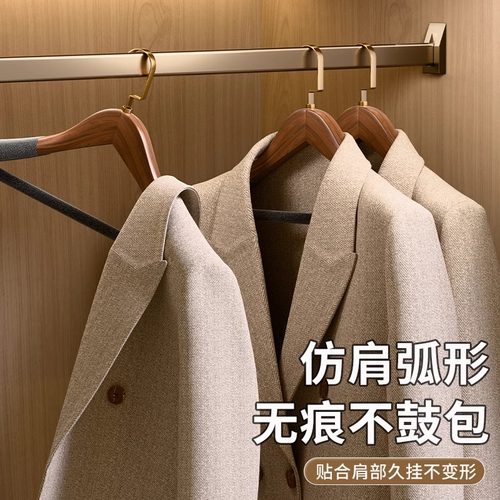 德国实木衣架家用挂衣宽肩防滑无痕木质专用木衣架大衣服装店衣挂 - 图2