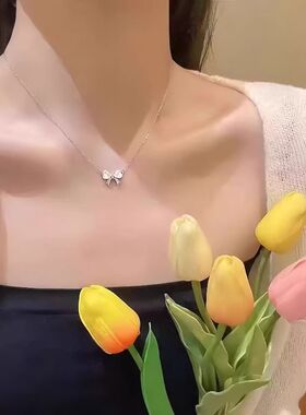 新款猫眼蝴蝶结锁骨链小红书爆款项链小众设计感女不掉色礼物