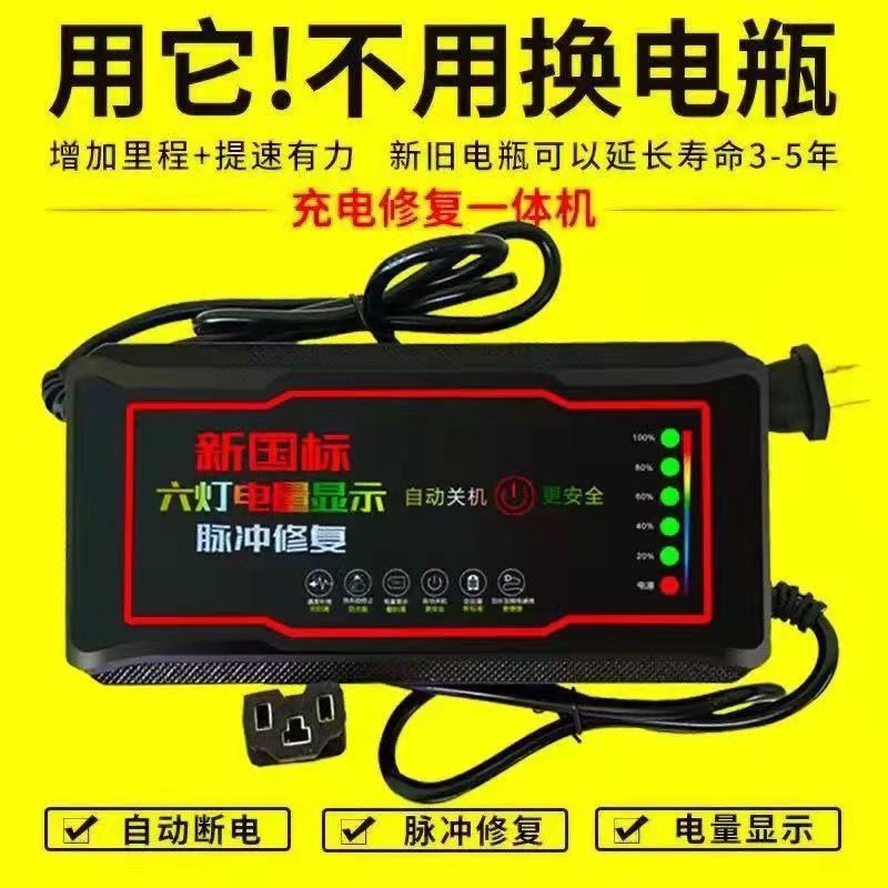 电动车电瓶充电器48v12ah60v20a72v爱玛雅迪石墨烯通用电池铅酸 - 图0