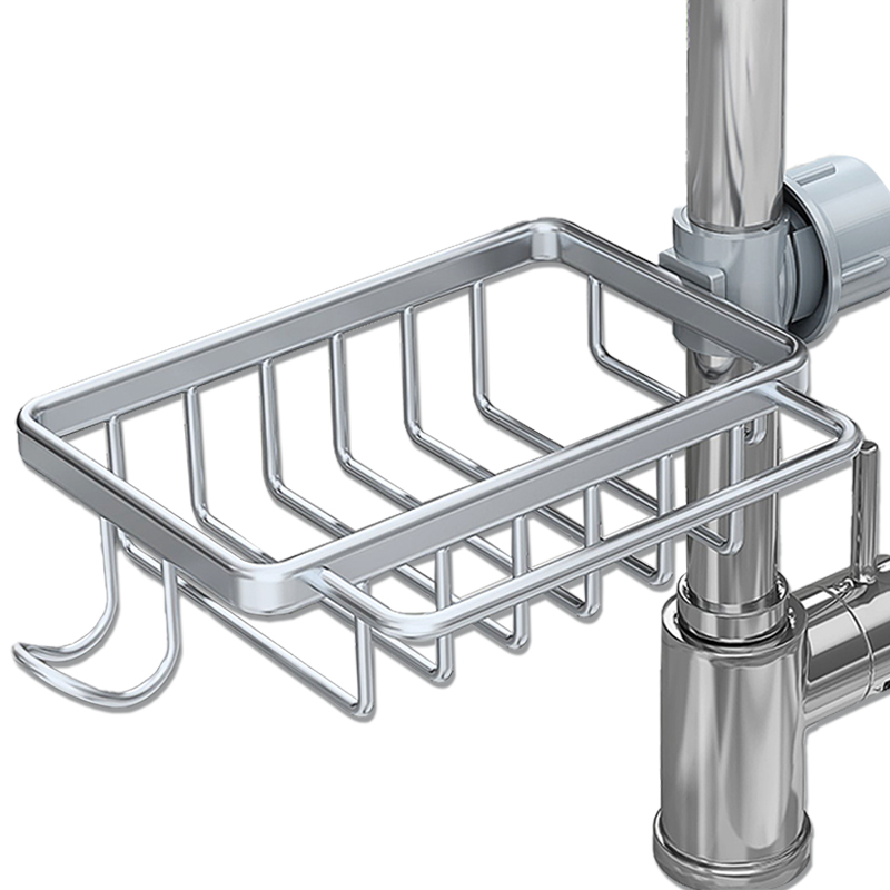 厨房水龙头置物架洗碗洗菜池水槽架沥水海绵抹布收纳架免打孔水管
